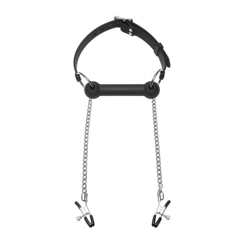 Equine Silicone Bit Gag With Nipple Clamps Vibrant Vibes Australia - Quality Sex Toys - Great Prices