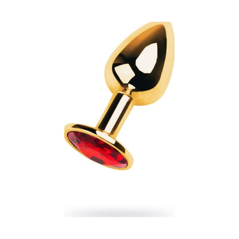 Gold Metal Anal Plug w Red Ruby Gem Small Vibrant Vibes Australia - Quality Sex Toys - Great Prices