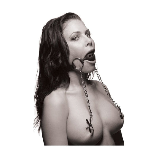 Hinder Breathable Silicone Ball Gag With Nipple Clamps Vibrant Vibes Australia - Quality Sex Toys - Great Prices