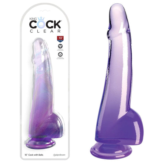 King Cock Clear 10'' Cock with Balls - Pipedream