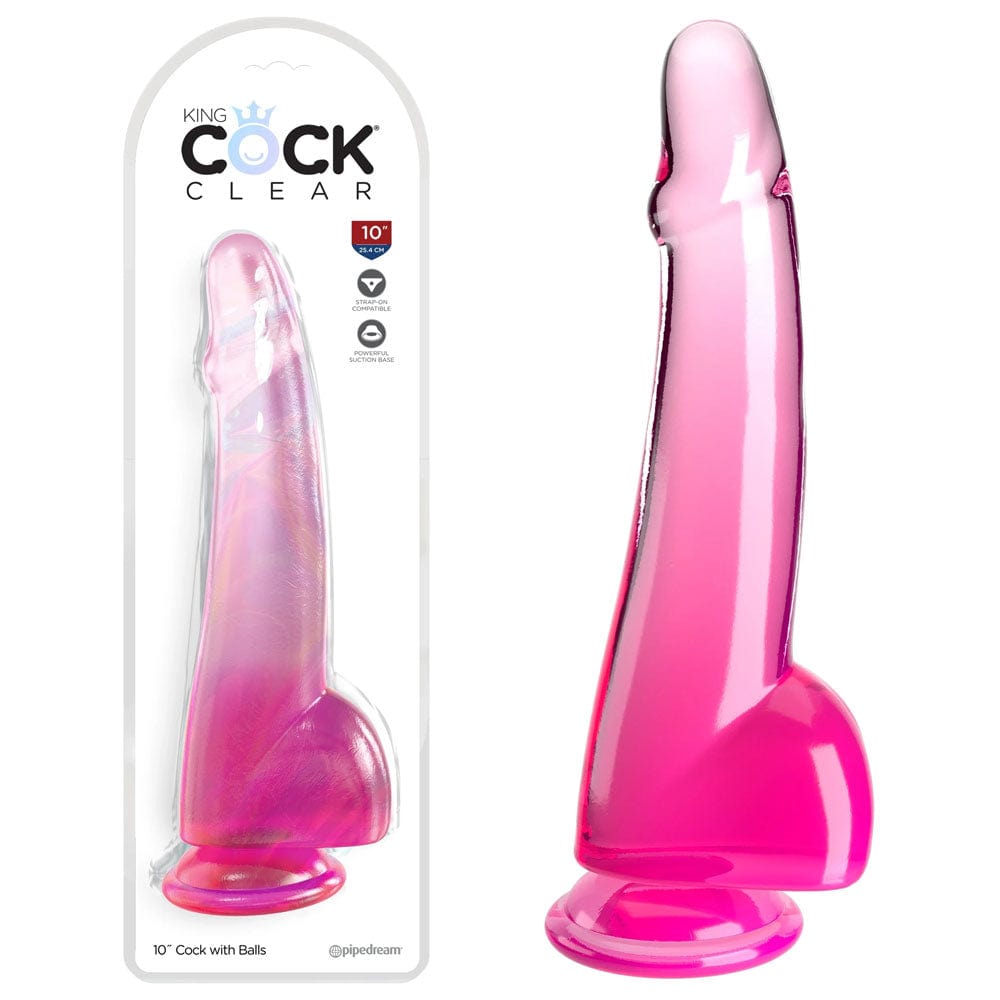 King Cock Clear 10'' Cock with Balls - Pipedream