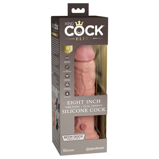 King Cock Elite 8'' Vibrating Dual Density Cock - Pipedream