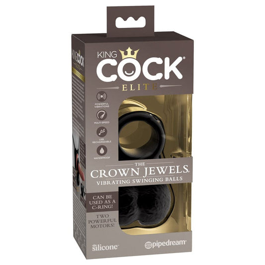 King Cock Elite The Crown Jewels Vibrating Silicone Balls Pipedream