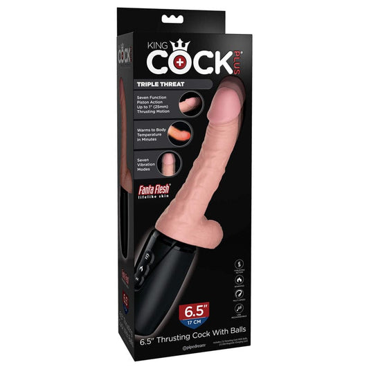 King Cock Plus 6.5'' Thrusting Cock with Balls Pipedream