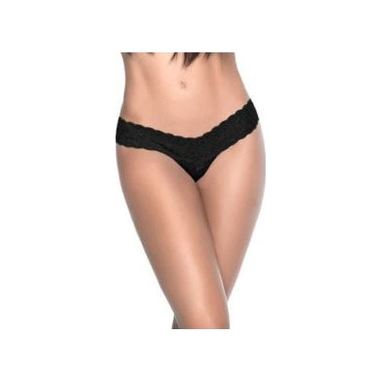 Lace V Back Thong Black Vibrant Vibes Australia - Quality Sex Toys - Great Prices