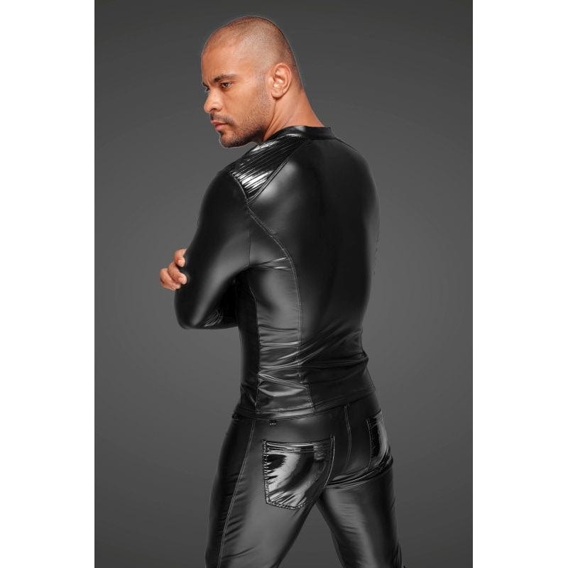 Power Wetlook Mens Jacket w Pleated PVC Epaulets Vibrant Vibes Australia - Quality Sex Toys - Great Prices