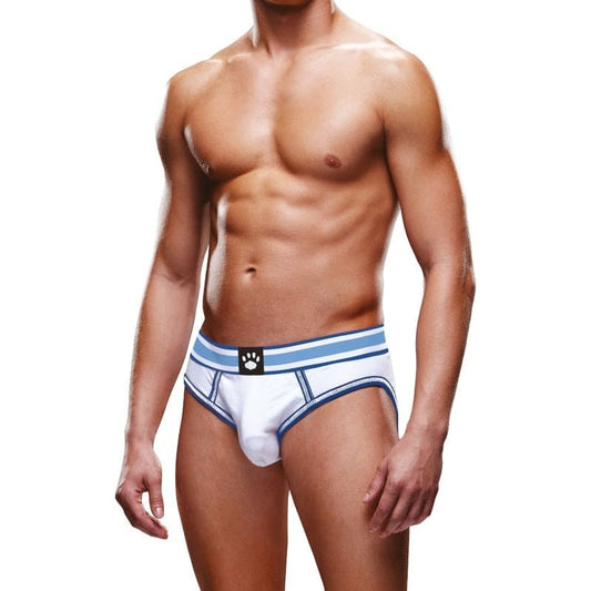 Prowler Open Back Brief White/Blue Vibrant Vibes Australia - Quality Sex Toys - Great Prices