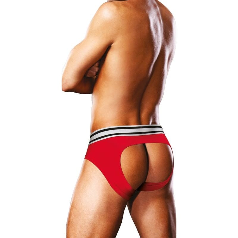 Prowler Open Back Brief White/Red Vibrant Vibes Australia - Quality Sex Toys - Great Prices