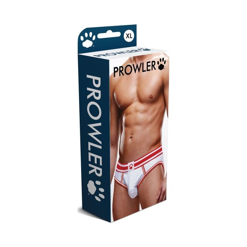 Prowler Open Back Brief White/Red Vibrant Vibes Australia - Quality Sex Toys - Great Prices