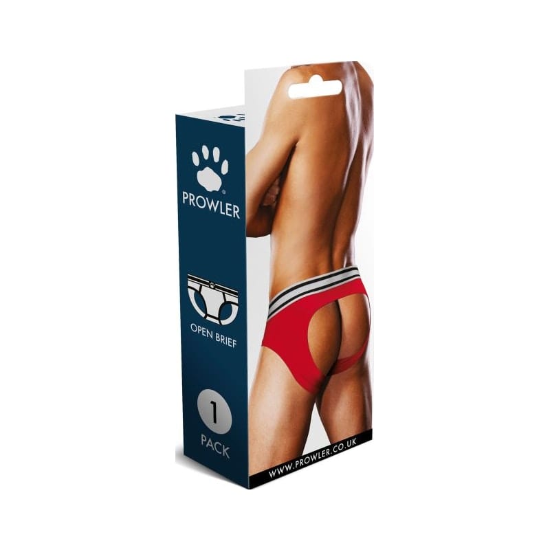 Prowler Open Back Brief White/Red Vibrant Vibes Australia - Quality Sex Toys - Great Prices