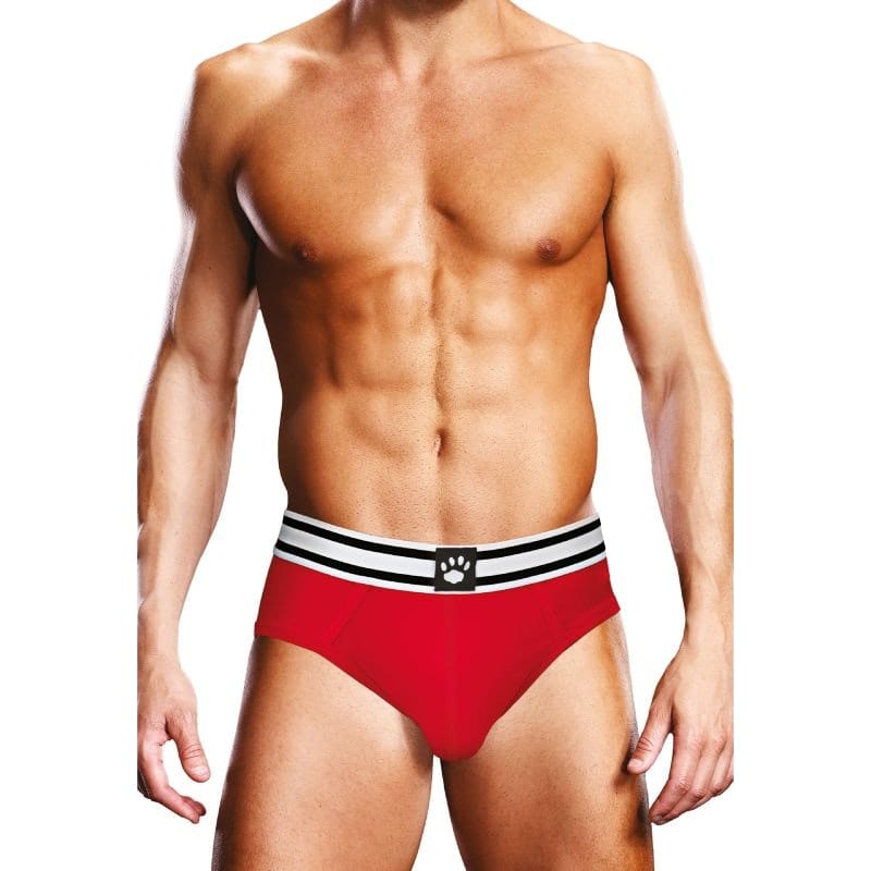 Prowler Open Back Brief White/Red Vibrant Vibes Australia - Quality Sex Toys - Great Prices