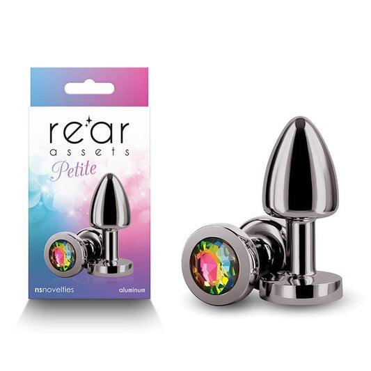 Rear Assets Petite - Gunmetal with Rainbow Gem NS Novelties