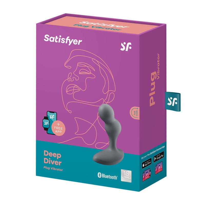 Satisfyer Deep Diver Vibrating Connect App Anal Plug Grey Satisfyer