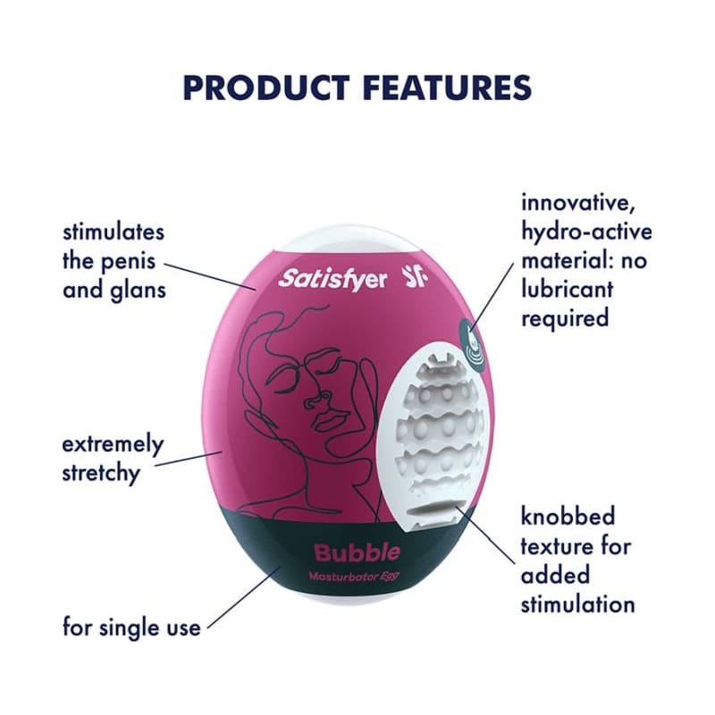 Satisfyer Masturbator Egg Bubble Vibrant Vibes Australia - Quality Sex Toys - Great Prices