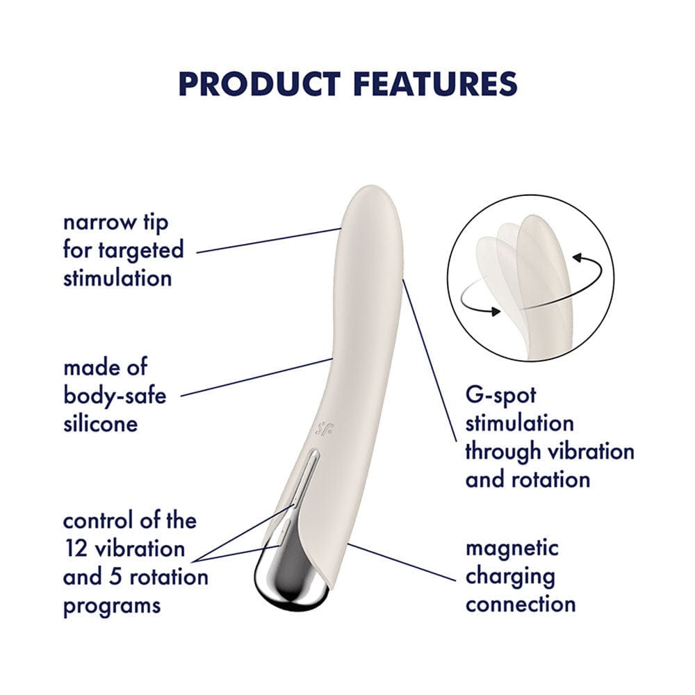 Satisfyer Spinning Vibe 1 Beige Vibrant Vibes Australia - Quality Sex Toys - Great Prices