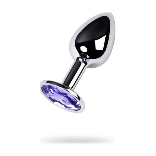 Silver Metal Anal Plug w Amethyst Crystal Small Vibrant Vibes Australia - Quality Sex Toys - Great Prices