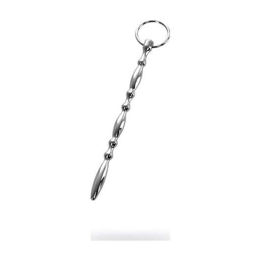 Silver Metal Beaded Urethral Plug w Ring Vibrant Vibes Australia - Quality Sex Toys - Great Prices