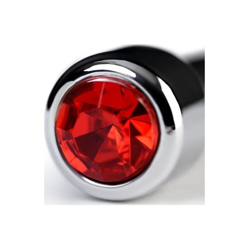 Silver Metal Urethral Plug w Ruby Rhinestone Vibrant Vibes Australia - Quality Sex Toys - Great Prices