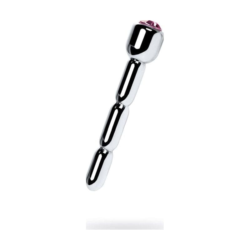 Silver Metal Urethral Plug w Ruby Rhinestone Vibrant Vibes Australia - Quality Sex Toys - Great Prices