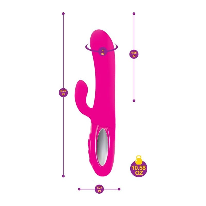 Viben Hypnotic Thrusting Rabbit Vibe w Swinging Clit Stim Hot Pink Vibrant Vibes Australia - Quality Sex Toys - Great Prices