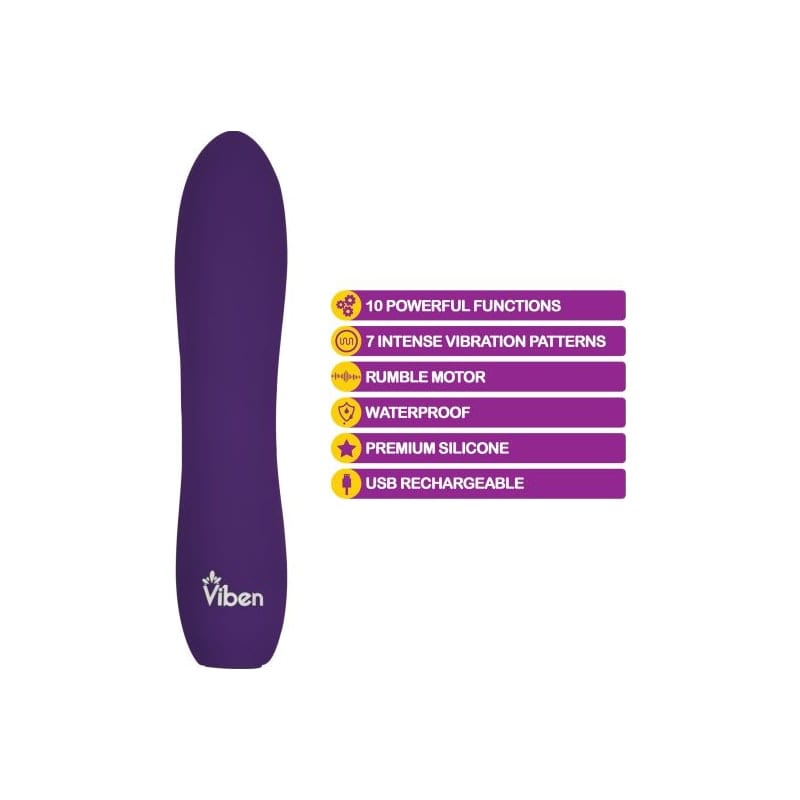 Viben Vivacious Rumble Motor Rechargeable Bullet Violet Vibrant Vibes Australia - Quality Sex Toys - Great Prices